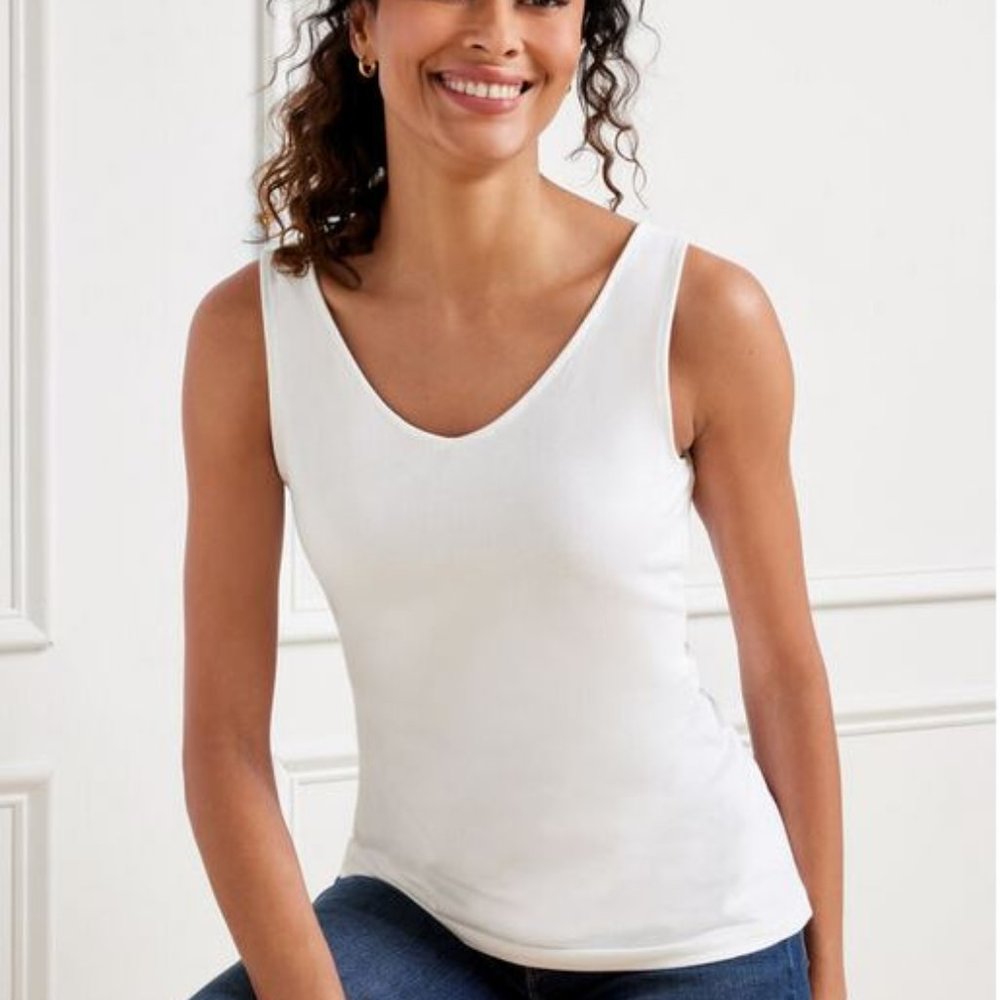 TALBOTS:  Classic Stretch Tank - white